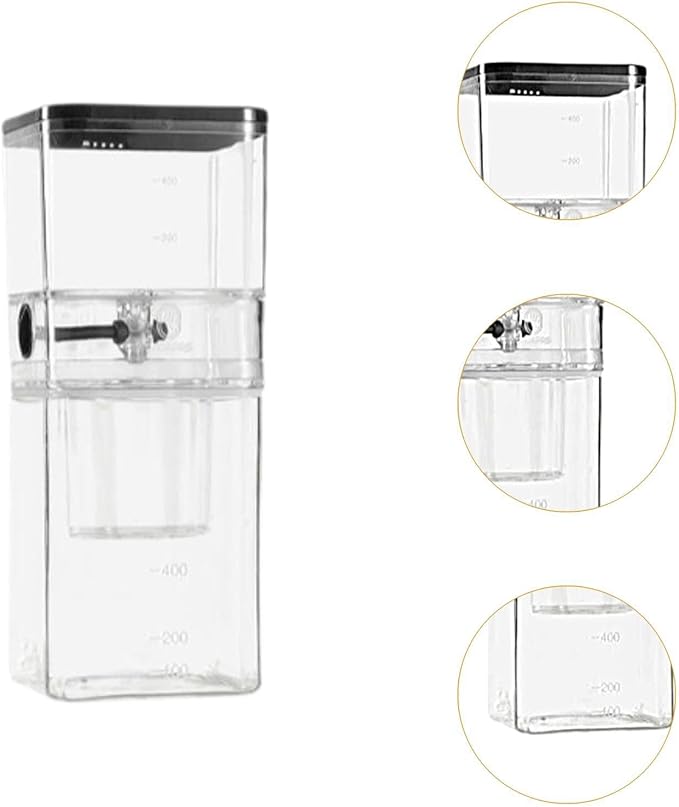 Ice Drip Coffee MakerCold Brew Maker Iced Coffee PitcherSturdyCoffee Pot Cold DripIced Coffee Brewer for CampingHomeBar White(White)