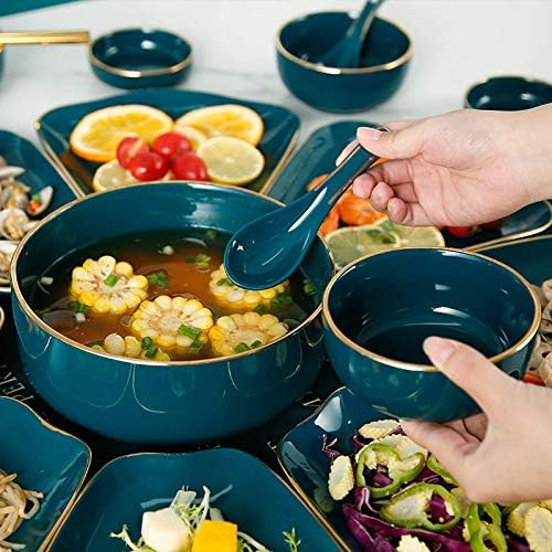 Ceramics Dinner Set Kitchen and Dining Service Fine Porcelain Kitchen Dinnerware Set BPA-Free Dishwasher Safe The Best Gift for Family and Friends Creativity Villa Table Decor