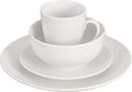 16-Piece White Porcelain Dinnerware Set – Elegant and Durable Dish Set for 4 Microwave &amp Dishwasher Safe