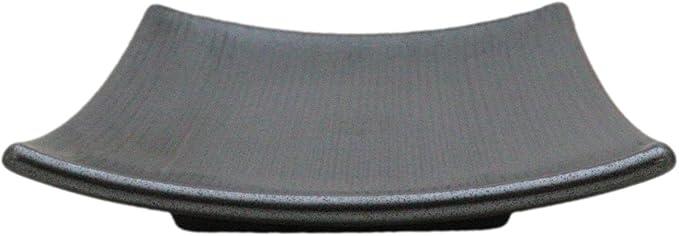 Ebros Gift Iron Black Clay Underglaze Technique Tetsu Kesho Porcelain Dinnerware Kitchen Set Asian Japanese Restaurant Supply (Pack Of 5 Square Appetizer Dessert Salad Plates)