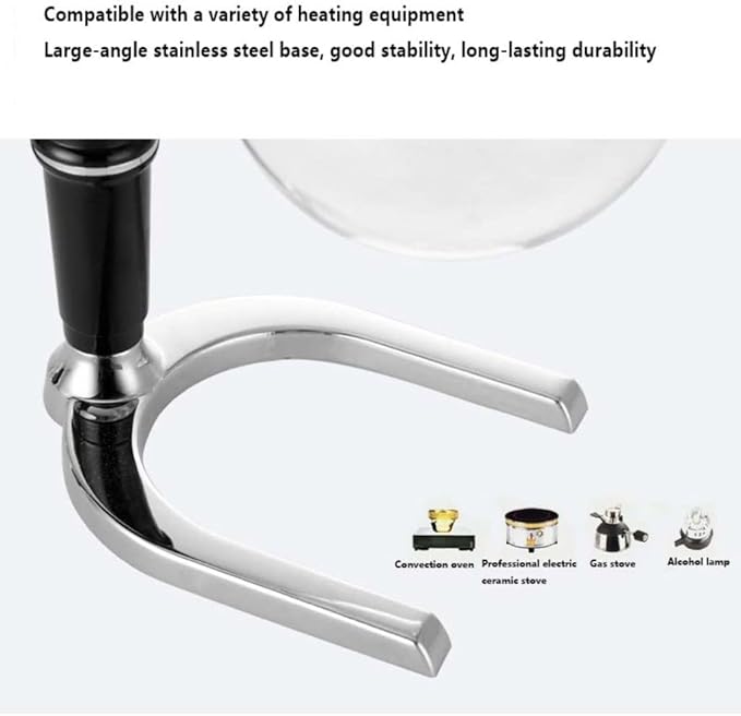 Syphon Coffee Brewer Coffee Maker Alcohol Lamp Siphon Coffee Maker High Temperature Resistant Glass Coffee Maker 3/5 Serving Glass Coffee Maker (Size : 3 people capacity)