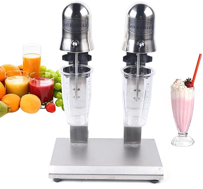 650ML Milkshake Machine Electric Milk Shakers 560W Commercial Milkshake Machine 15000rpm Milkshake Maker Machine Double Head Drink Mixer Stainless Steel Milk Shaker Maker Mixer Smoothie Milk