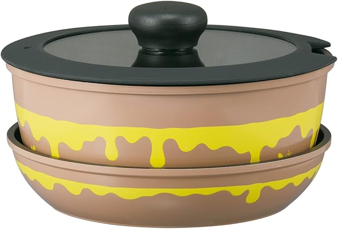 Skater ANFP2-A Pots &amp Frying Pans 4-Piece Set with Handle (Pots 7.9 inches (20 cm) Frying Pans 7.9 inches (20 cm) Lid and Handle 4-Piece Set IH Compatible Disney Winnie the Pooh