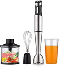 Hand Blender Handheld Energy Saving 4-in-1 Stick Blender with Whisk Egg&ampCream Beater Mearsuring Mug Milk Frother Emulsion Mixer for Smoothies Purée