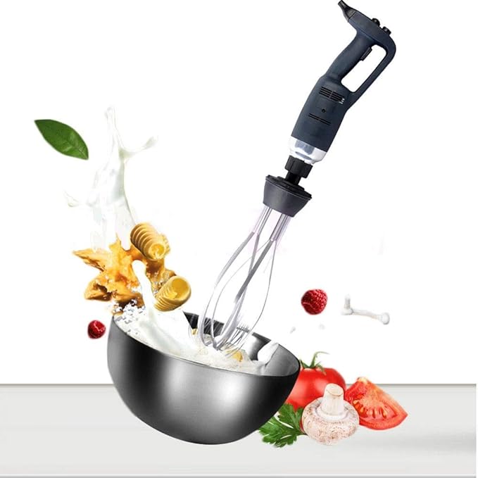 10-in Immersion Whisk Electric handheld blender Milk Frother 500W With Adjustable Variable Speed Detachable Stainless Steel Food Grade Whipping Paddle for Commercial Restaurant/Home Kitchen