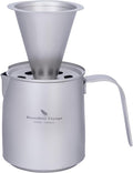 Boundless Voyage Titanium Pour-over Coffee Maker Set Coffee Mug with Reusable Detachable Dripper Manual Reusable Cone Filter for 1-2 Cups 6008P