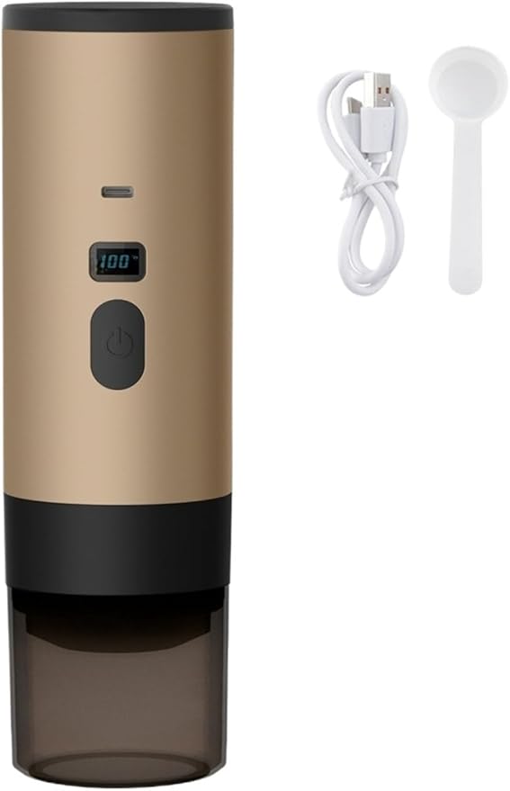 2025 New Portable Capsule Coffee MakerHigh Pressure Extraction Wireless Heating Long Battery Life Touch Screen Barista Function Compact Design(Khaki No bracket)