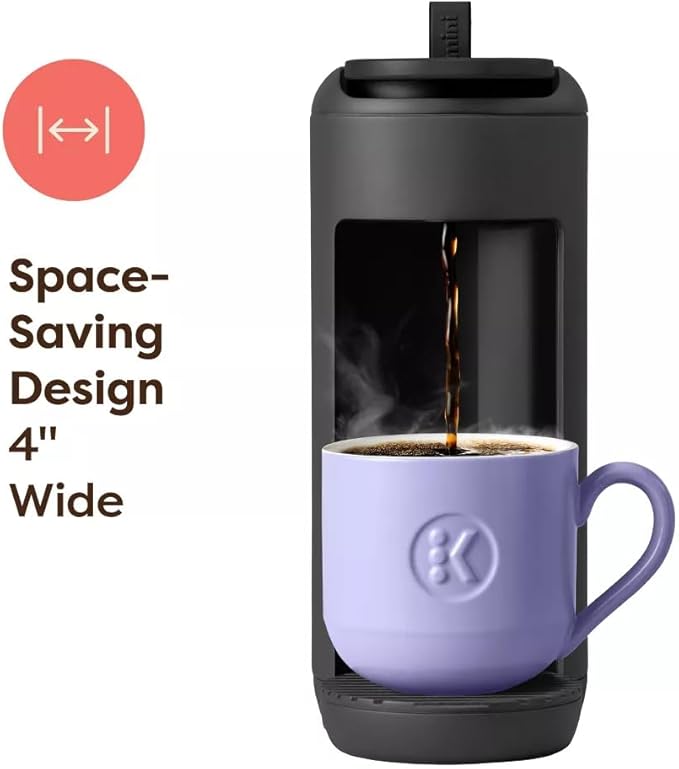 KeurigK K-Mini Mate Single-Serve KCup Pod Coffee Maker – Compact 4 Wide Brewer – 12oz Reservoir – Travel Mug Compatible – Modern Design – Electric – Ideal for Small Spaces (Black)