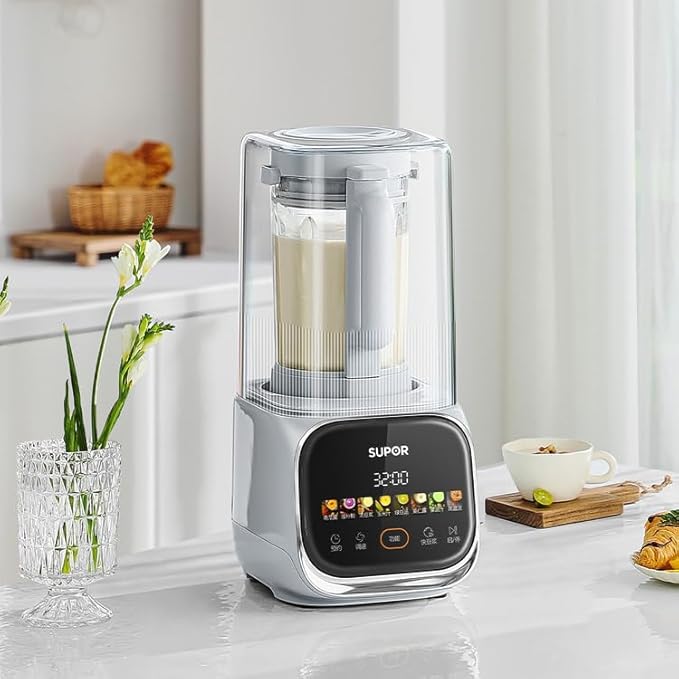 SUP0R Cooking Blender With Soundproof Shield for Soymilk &amp Juice 1.5 L Soymilk Maker