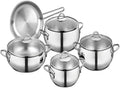 Stainless Steel Cookware Set 6-Piece Kitchen Set with Glass Lids Non-Stick Frying Pan Soup Pot Ergonomic Handles