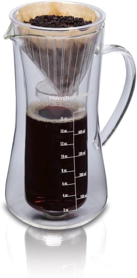 Hamilton Beach Pour Over Drip Coffee Maker 17 Ounces Glass Carafe
