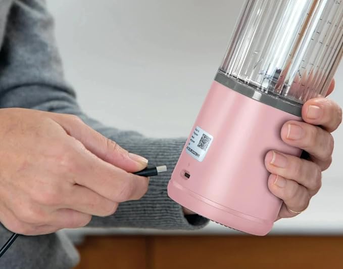 Ninja Blast Portable Blender with Detachable Cable USB Type-C 16 oz (473 ml) Pastel Pink BC100PK (Renewed)