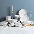 Dinnerware Set Dinnerware Sets 42 Pieces Black Line Stroke Porcelain Dinnerware Combination Set | Bump Texture Plates And Cereals Bowls Sets
