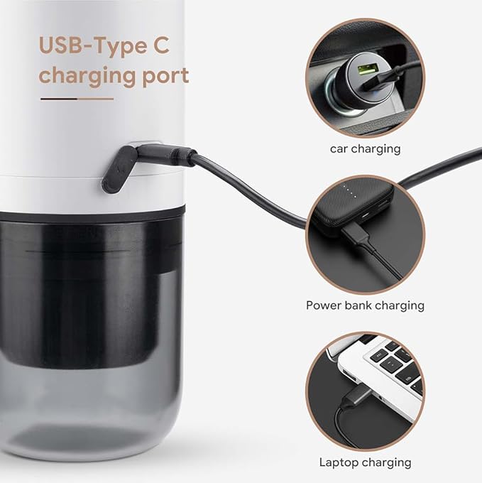 BENFUCHEN 3 in 1 Portable Espresso Machine With NO Heating Function Type-C Charging Electric Espresso Maker 17 Bar Mini Coffee Maker For N ESPRESSO/DolceGustoPods &amp Ground Coffee On the Go Blac