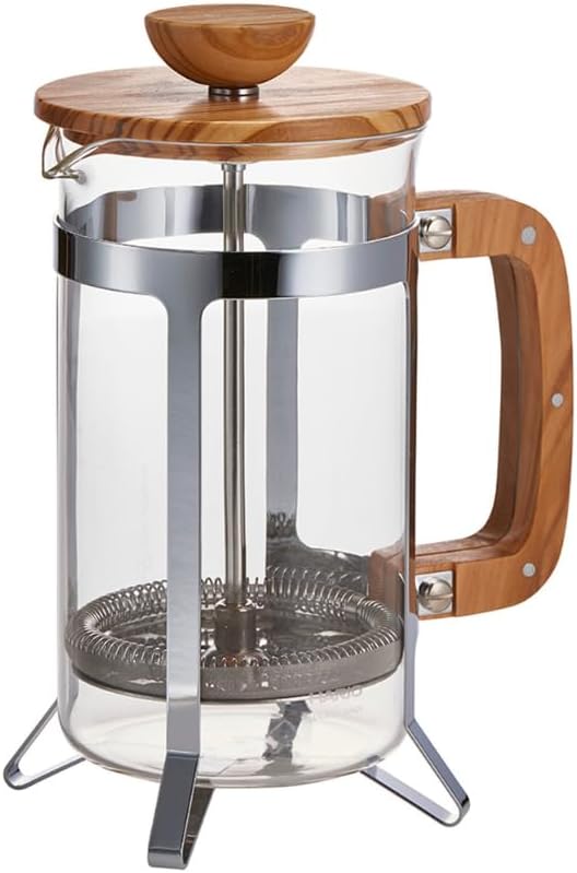 HARIO CPSW-4-OV-CP Cafepress Wood Pressed Coffee French Press Olive Wood Heat Resistant Glass For 4 Cups Practical Capacity 20.3 fl oz (600 ml) Gift Present
