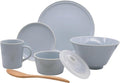 Aito Seisakusho 567-507 Mino Ware Ciel Tableware Set Living Alone 6-Piece Set Gray Dishwasher Microwave Safe Made in Japan