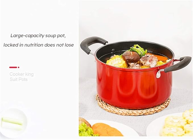 Cookware SetKitchen Frying Pan Soup Pot Woks SetConvenient WashingCompatible with All Kinds of Stovetops