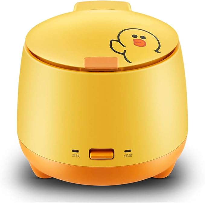 Multi Small Cooker 1.5L Electric Rice Cooker Non-Stick Inner Mini Household Automatic Food Cooking Pot for 1-2People (Yellow)