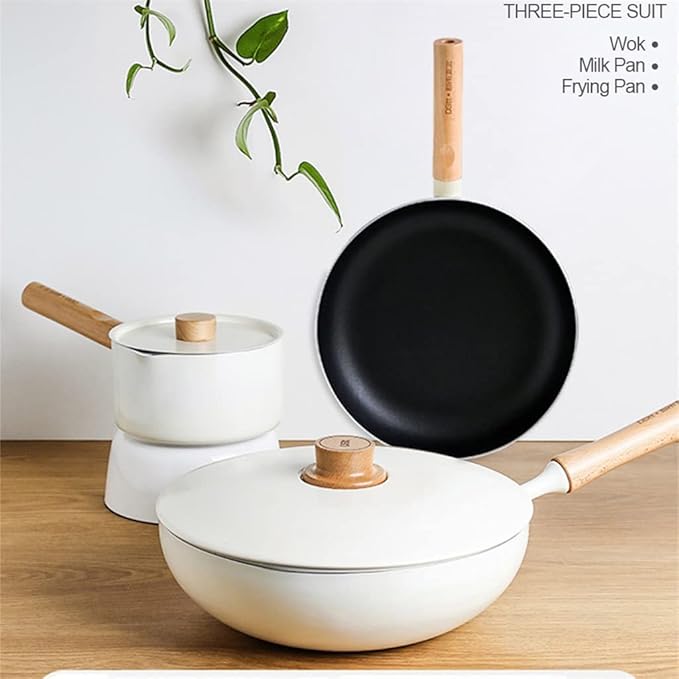 Cookware Set 5 Piece Nonstick Steak Egg Frying Pan Thickening Milk Pan Cooking Utensils Kitchen Utensils (Color : A Size A