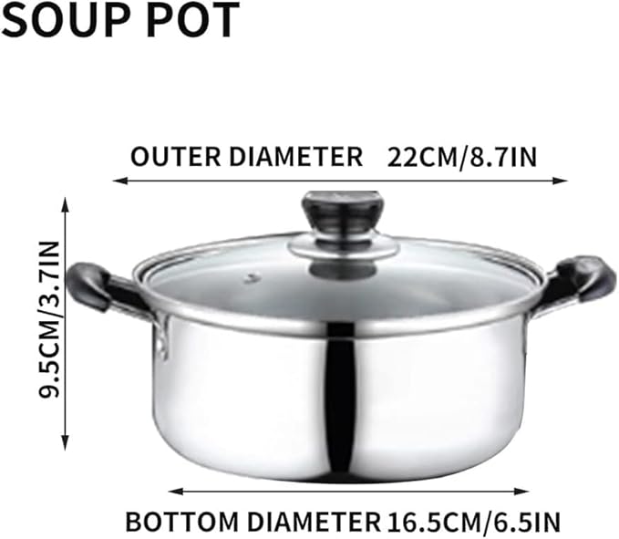 Pots and Pans Set 3 Pcs Cooking Pot Frying Pan Stainless Steel Soup Pot Milk Pan with Glass Lid Kitchen Cooking Tool Cooking(