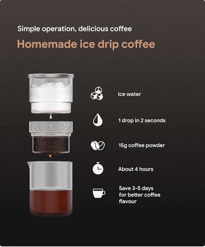 2-in-1 Cold Brew Dripper Cold Brew Coffee MakerIce Drip Coffee Maker 300ml - Coffee maker for cold brewed coffee and tea coffee machine for cold extraction