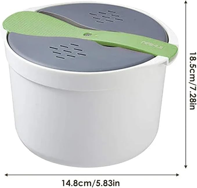 Microwave Oven Rice Cooker Portable Food Container Multifunction Steamer Bento Lunch Box Steaming Utensils(2)
