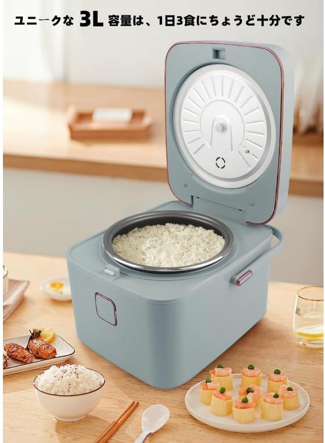 Multi-function rice cooker 3L Multi-function microcomputer rice cooker Even heating and one-click timer 110V (B) (A)