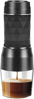 Portable Manual Espresso Machine - 3 in 1 Travel Coffee Maker for Capsule &amp Ground Coffee - Ideal for Camping &amp Outdoor Use