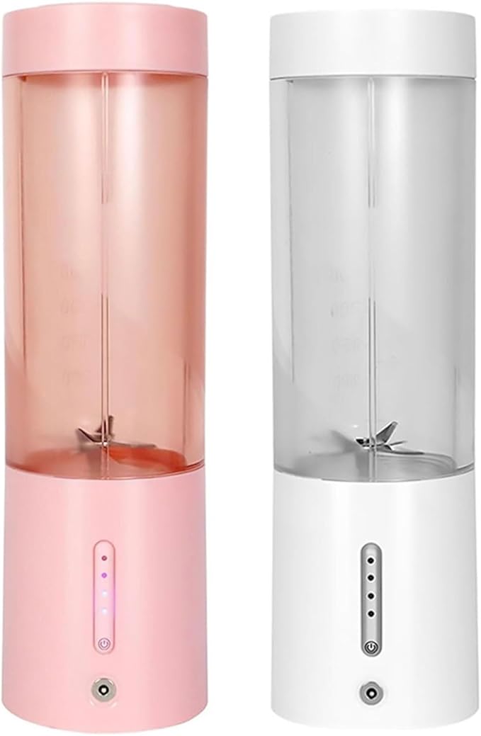 Small Portable Blender 450ML Capacity Electric Juicer Fruit Mixers Rechargeable Blender Small Juicer Waterproof Portable Electric Juicer (White)