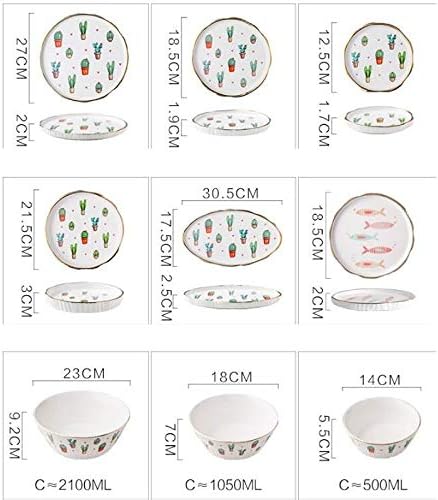 Ceramics Dinner Set Kitchen and Dining Service Creativity Kitchen Dinnerware Set BPA-Free Dishwasher Safe Best for Indoor and Outdoor Party Creativity Villa Table Decor