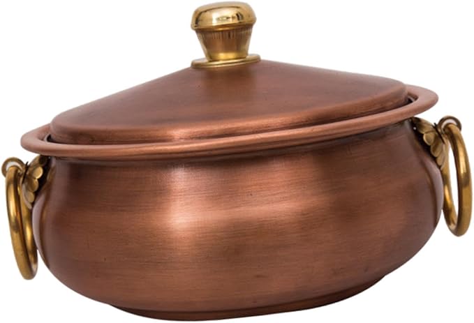 YIJU Handcrafted Copper Pot Cookware Set for Home And Camping 16cm Dia