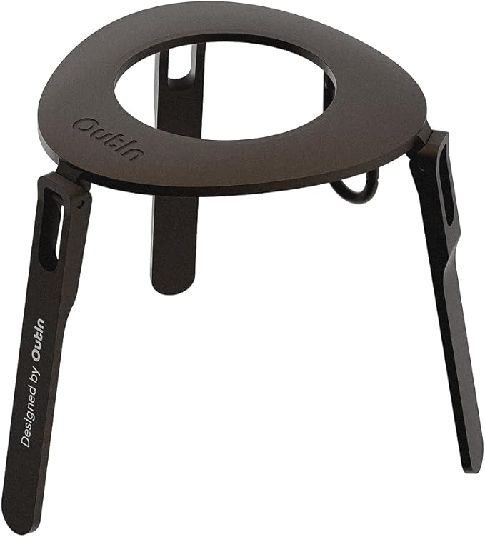 OutIn Ultra-Portable Foldable Coffee Stand with Carabiner Stable Portable Espresso Machine Holder Aluminum Unibody Design Clip-On Carabiner for Easy Carrying Fit Mino Nano