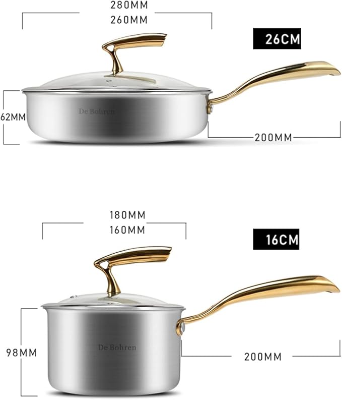 Stainless Steel Cookware Set Wok Frying Pan Milk Pan Frying Pan Steamer Non Stick Kitchen Pot Set Kitchen Tool