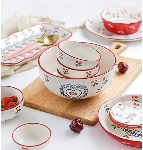 Elegant Dinnerware Set Dinner Plates Bowls Set Reactive Glaze Dinnerware Set Plates Dishes Bowls Plates and Bowls Set for Picnic Rv UseB