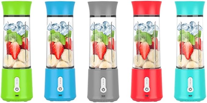 Portable Blender for Shakes and Smoothies USB Rechargeable Personal Mini Blender with a 500ML Strong Stainless-Steel Blades and Powerful Motor For Travel Camping Gym (Grey)
