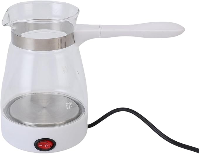 ZJchao Electric Turkish Coffee Maker 600ML 600W Premium Glass SUS Multifunctional Coffee Pot for Family Gatherings Parties Brewing Tea Yellow Wine (US Plug 1000w)