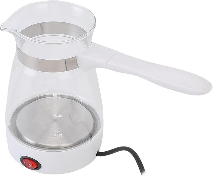 ZJchao Electric Turkish Coffee Maker 600ML 600W Premium Glass SUS Multifunctional Coffee Pot for Family Gatherings Parties Brewing Tea Yellow Wine (US Plug 1000w)