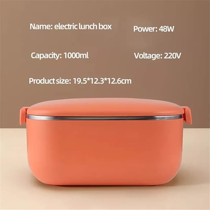 HBJWOV 1L Electric Rice Box Portable Rice Cooker Lunch Heating Box Constant Temperature Heating Bento Box Food Warmer