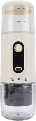 Handheld Capsule Coffee Maker for Car Camping – Efficient Extraction for Work Use – Portable Coffee Machine Compatible Ground (White)