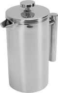 Fockety French Press Coffee Maker Stainless Steel Double Wall Insulated Coffee Press with U Shaped Spout Rustproof Dishwasher Safe French Coffees Maker for Home Office Camping (600ml)