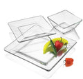 12-Piece Square Clear Glass Dinnerware Set 4 Dinner Plates 4 Salad Plates 4 Bowls Stackable Dishwasher Safe Modern Elegant Tableware for Home Dining &amp Serving
