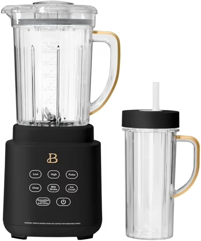 Power Exact Countertop Blender System 700W Motor 50oz Tritan Jar 20oz To-Go Cup 4 Presets 3 Speeds PrecisionSense Technology (Black)