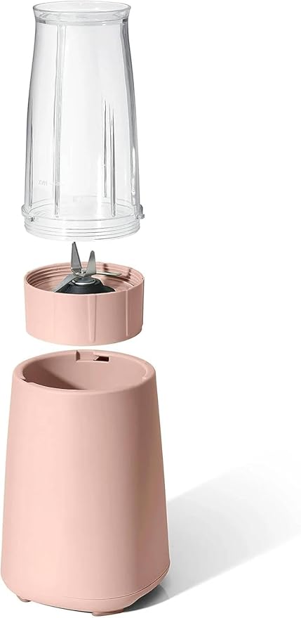 Personal Blender 12-Piece Set 240W Power BPA-Free Dishwasher Safe with Travel Cup and Grinding Blade (Rose)