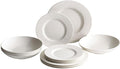 Villeroy &amp Boch Manufacture Rock Blanc 12-Piece Dinnerware Set Service for 4 Dinner Plates Salad Plates &amp Pasta Bowls Premium Porcelain Made in Germany Matte White