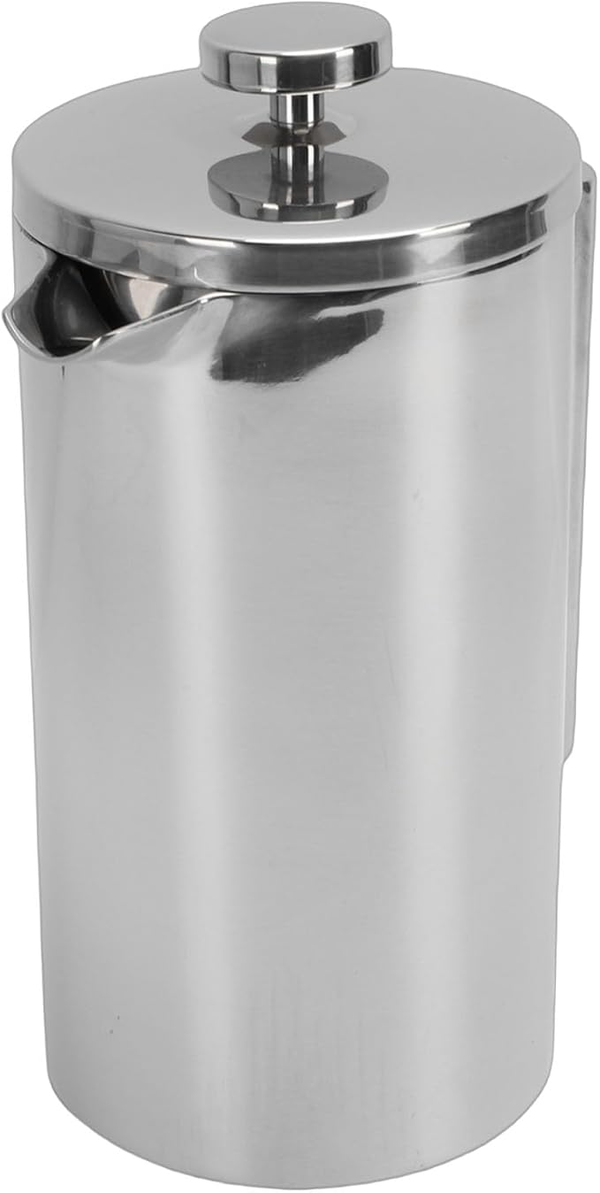Focket French Press Coffee Maker Stainless Steel Double Wall Insulated Rustproof Dishwasher Safe Coffee Press U Shaped Spout Maker with for Home Office Camping (1000ml)