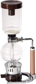Glass Siphon Coffee Machine with Wooden Handle and Vacuum Brewing Technology for a Sturdy Heat-resistant Construction for 3 People at Home for Brewing Cold Drinks Siphon Machine