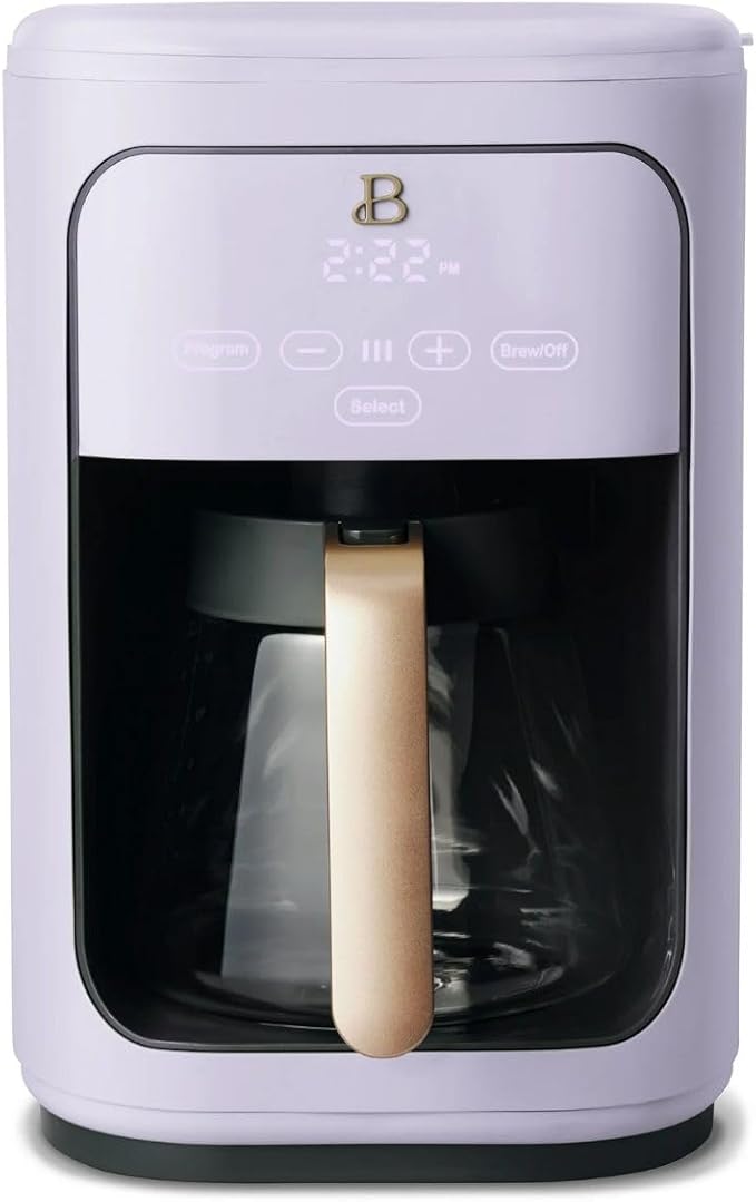 B - Coffee Maker 14-Cup Touch Display Programmable 1200W Stainless Steel Keep Warm 24h Timer (Lavender)