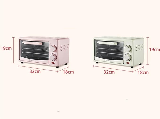 12L Mini Air Fryer Toaster Oven Multifunction Countertop Convection Oven for Baking Roasting Heating Compact Pink Small Oven for Kitchen