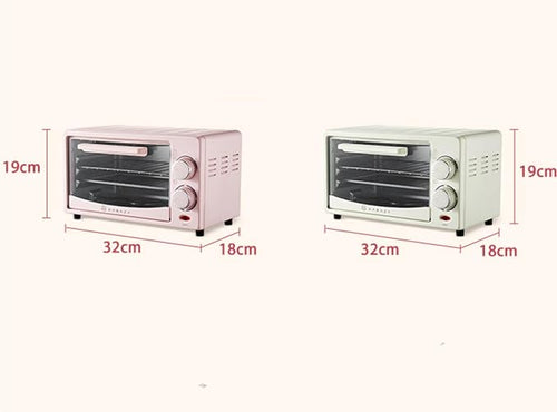 12L Mini Air Fryer Toaster Oven Multifunction Countertop Convection Oven for Baking Roasting Heating Compact Pink Small Oven for Kitchen
