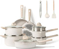 Pots Pans Nonstick Cooker Kitchen Cookware Set Large Capacity Granite Pot Set Induction Pots Pans Cooking Set16 Pcs Beige GraniteA-16 pcs Beige Granite-A